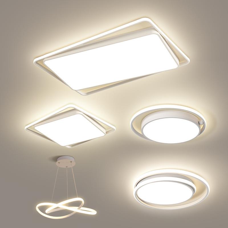 新品设计师LED吸顶灯客厅餐厅灯白现代简约房间卧室灯具全屋套餐