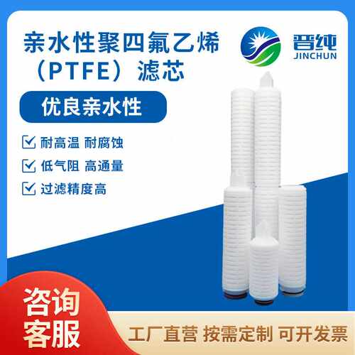 【 聚四氟乙烯PTFE折叠滤芯】微孔0.01um 优良亲水性 厂家直销