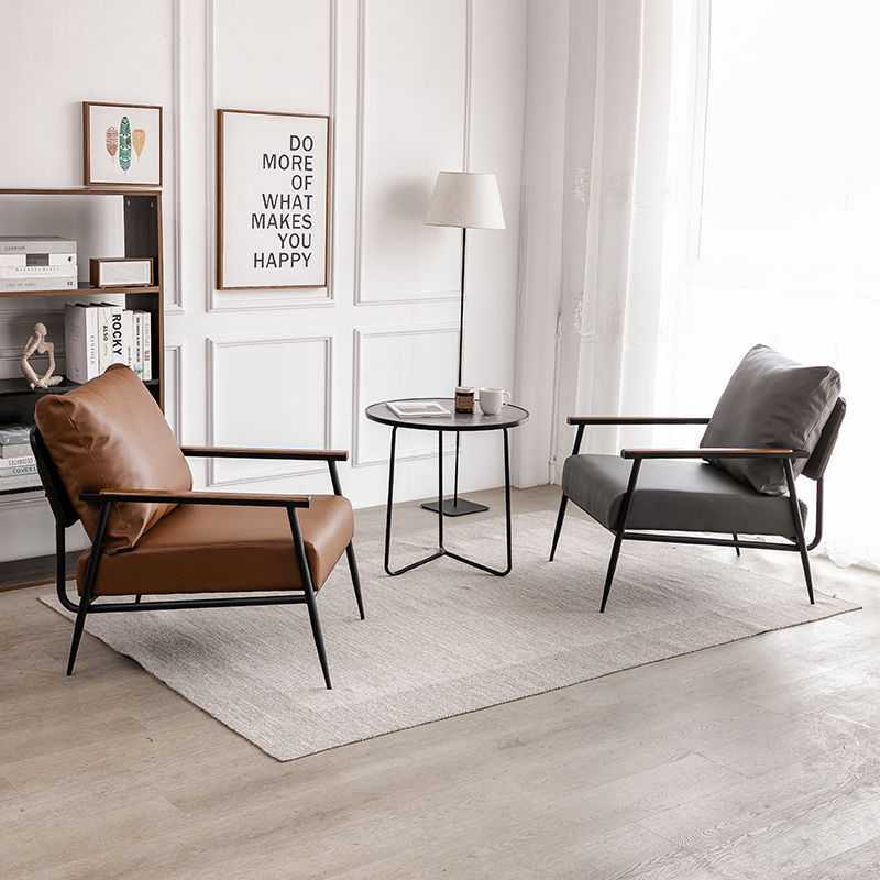 接待会客洽谈单人沙发椅北欧现代简约客厅民宿椅子阳台茶几休闲