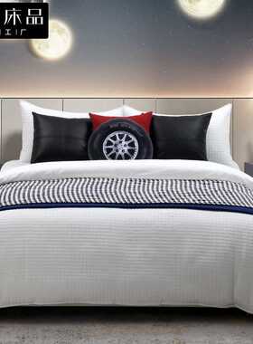 端展厅样板间黄蓝色儿童床品轻奢软装样板房多件套床上用品