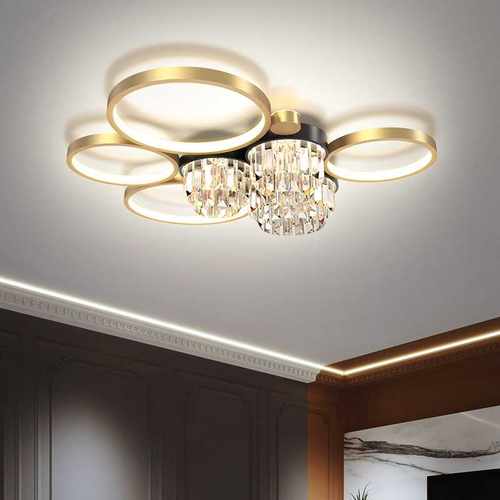 客厅灯2022年新款水晶吸顶灯北欧轻奢ins风网红书房卧室房间灯具