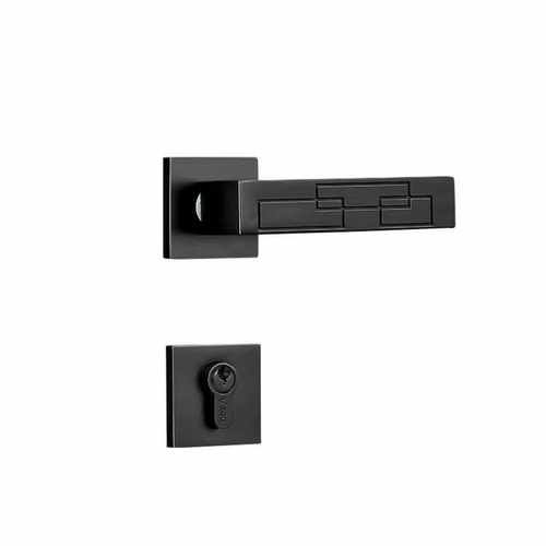 室内通用型黑色分体锁卧室磁吸静音门锁实木门锁家用房间门把手锁