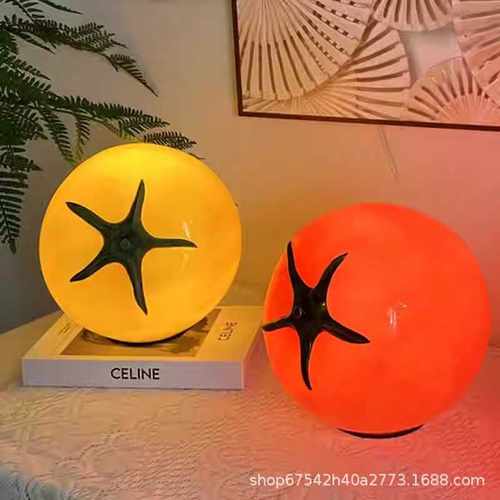 西红柿艺术创意氛围小夜灯高级感番茄台灯卧室床头柜仿真装饰摆件