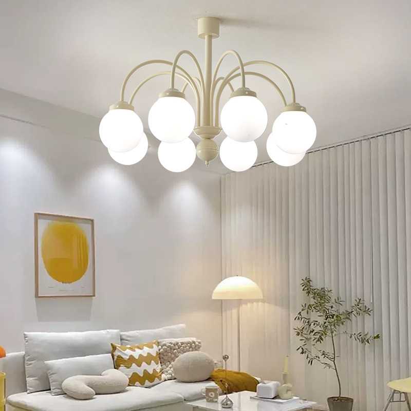 法式复古奶油风主卧室吊灯灯圆球餐厅客厅北欧温馨儿童房女孩灯具