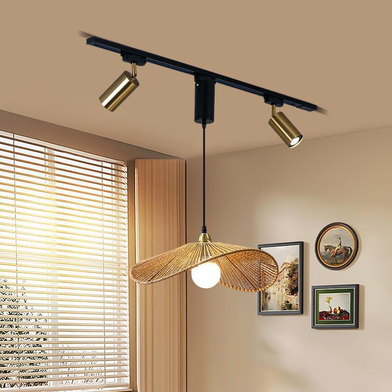 餐厅吊灯侘寂风吧台复古咖啡店民宿前台可移位餐桌中古风轨道吊灯