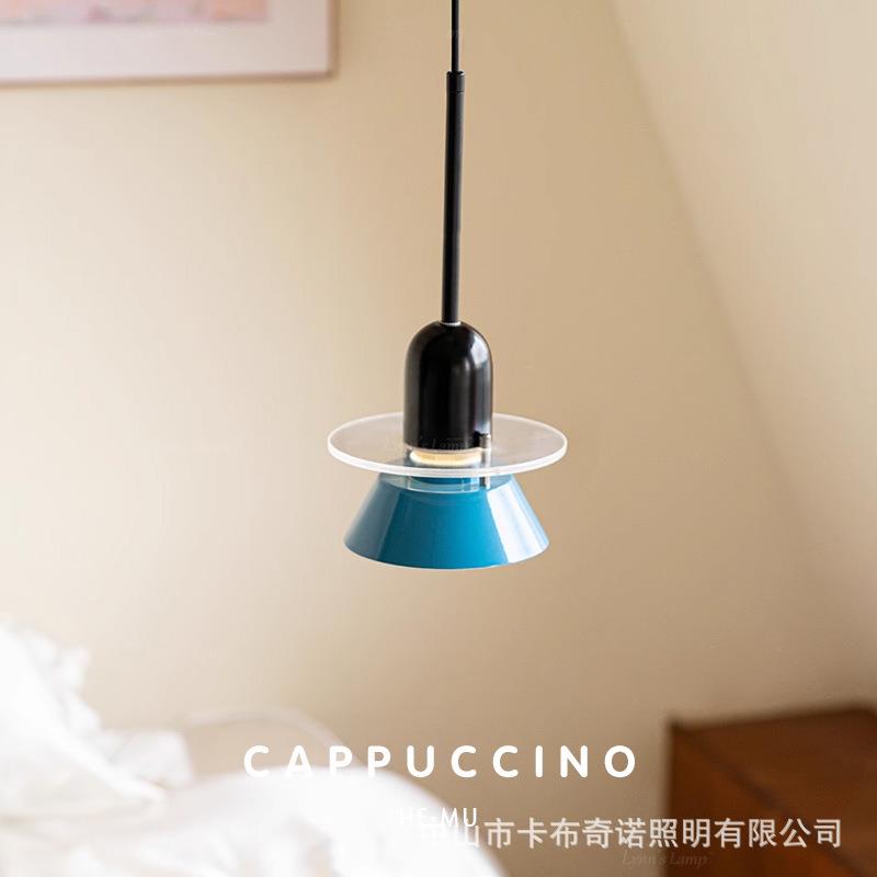 新款主卧床头长线小吊灯北欧孟菲斯儿童房彩色马卡龙房间玄关线灯