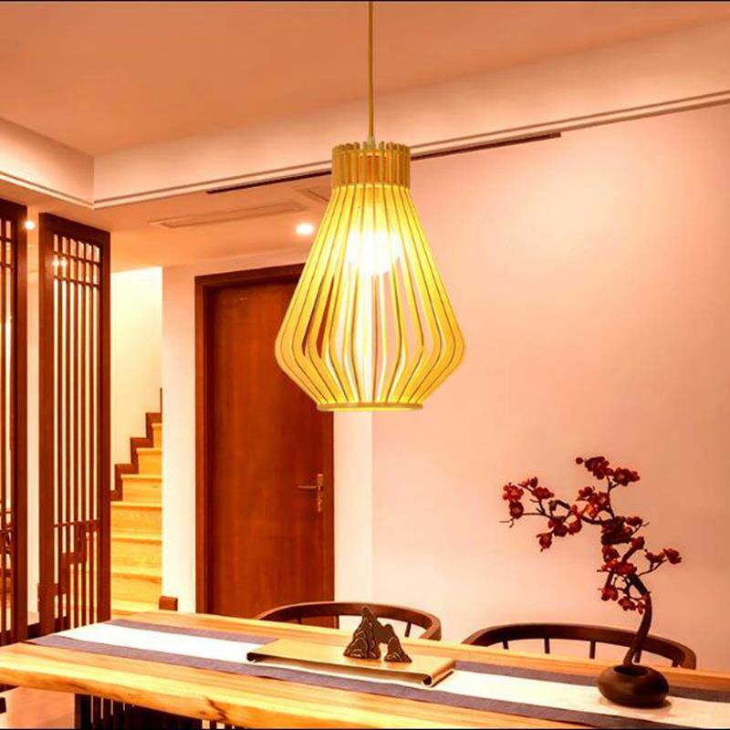日式田园现代榻榻米吧台饭店灯原木餐厅卧室茶楼民宿过道木艺吊灯