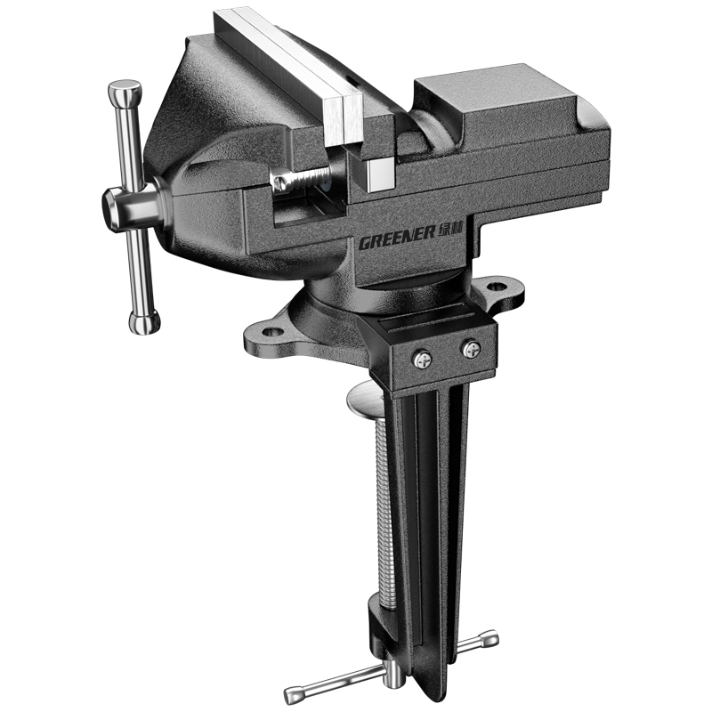 迷你台钳小型台虎桌钳家用多功能万向小虎台钳P工作台快速木工夹