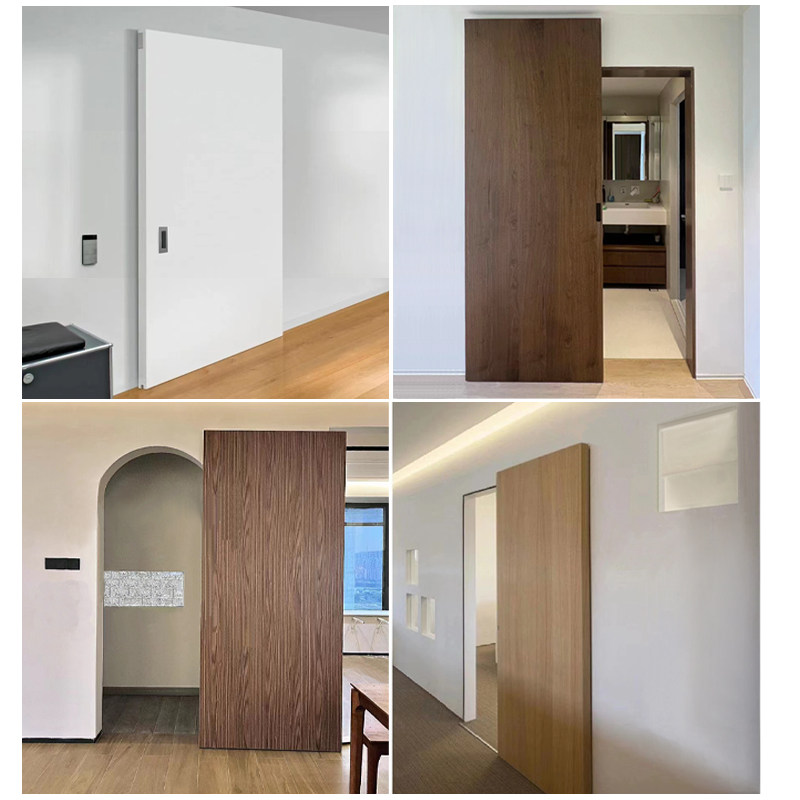 无轨道幽灵门木门移门推拉门滑轨房门平推K门吊轮静音滑动五金配