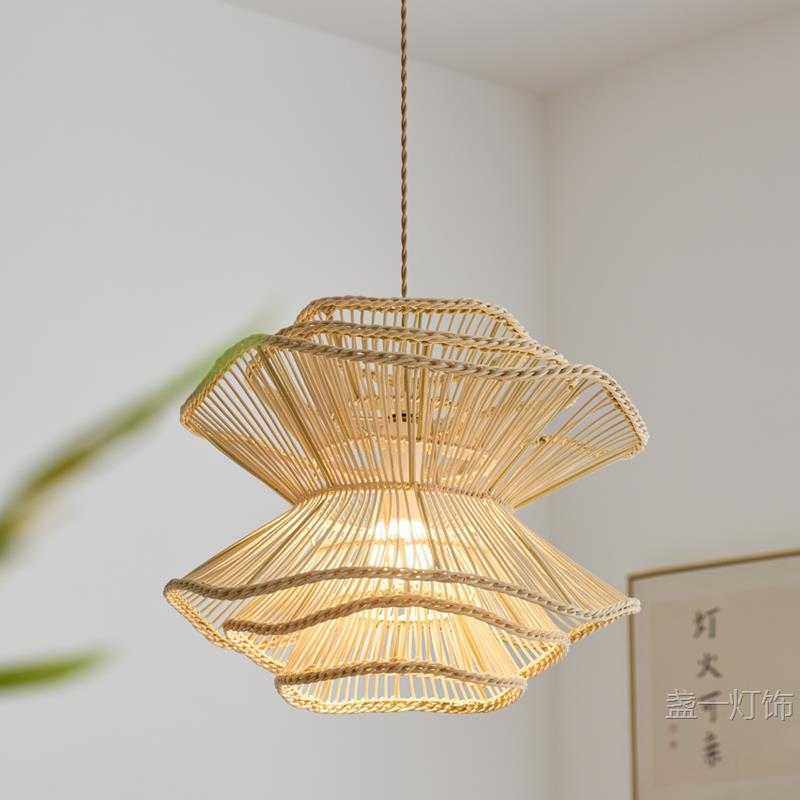 侘寂风日式复古吊灯禅意怀旧中式民宿餐厅设计师酒店茶室饭店藤编,电子元器件市场,其它元器件,淘宝优惠券,粉丝福利购,淘宝优惠卷