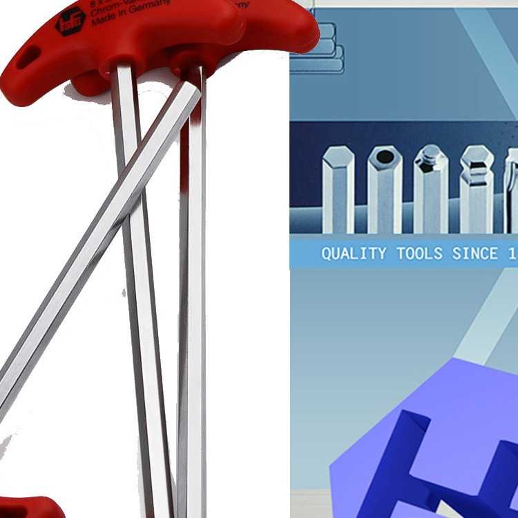 T型内六角扳手球头加特长六方匙公制平头2X200钢L-key T-handle