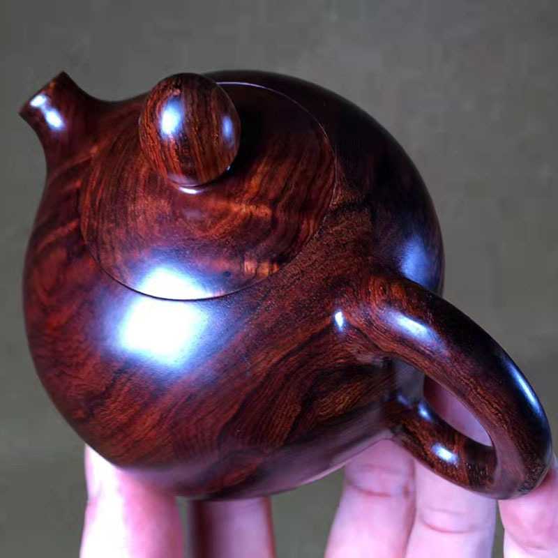 海南黄花梨老料油梨西施壶把把壶紫油梨纹理清晰壶茶道 收藏送礼