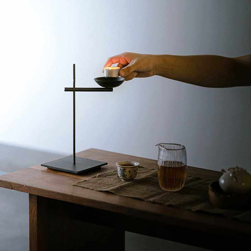 装饰架唐宋铁艺茶室铁艺烛台民宿油灯复古摆件蜡烛台日式禅意台