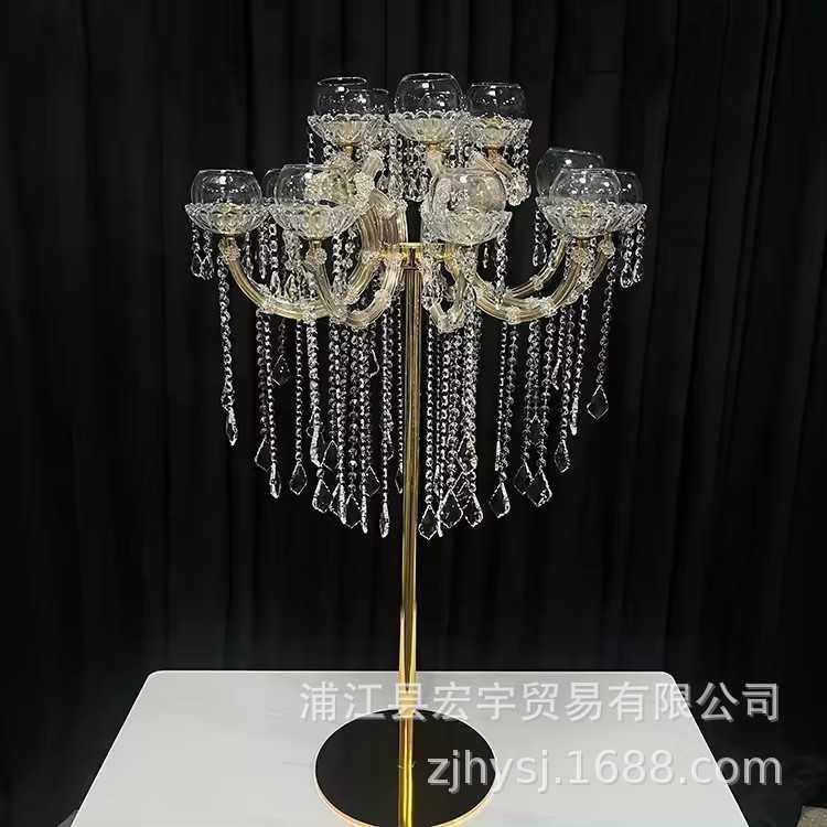 欧式 15头金属金色蜡烛烛台酒店LTV装饰品适合婚礼路引餐桌装饰