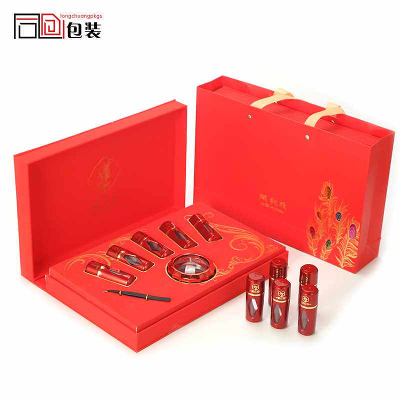 新款 藏红花包装盒高档礼盒5克10克西红花礼品盒透明管5支