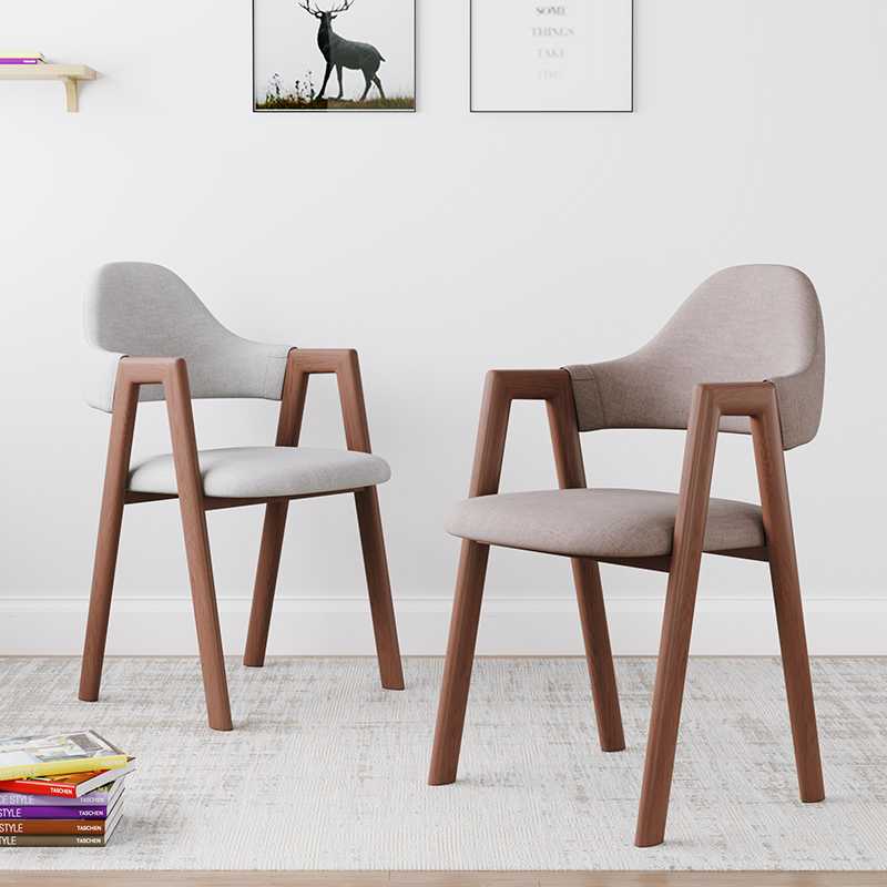 餐桌椅子靠背家用卧室化妆椅女北欧餐椅现代简约宿舍铁艺书桌凳榕