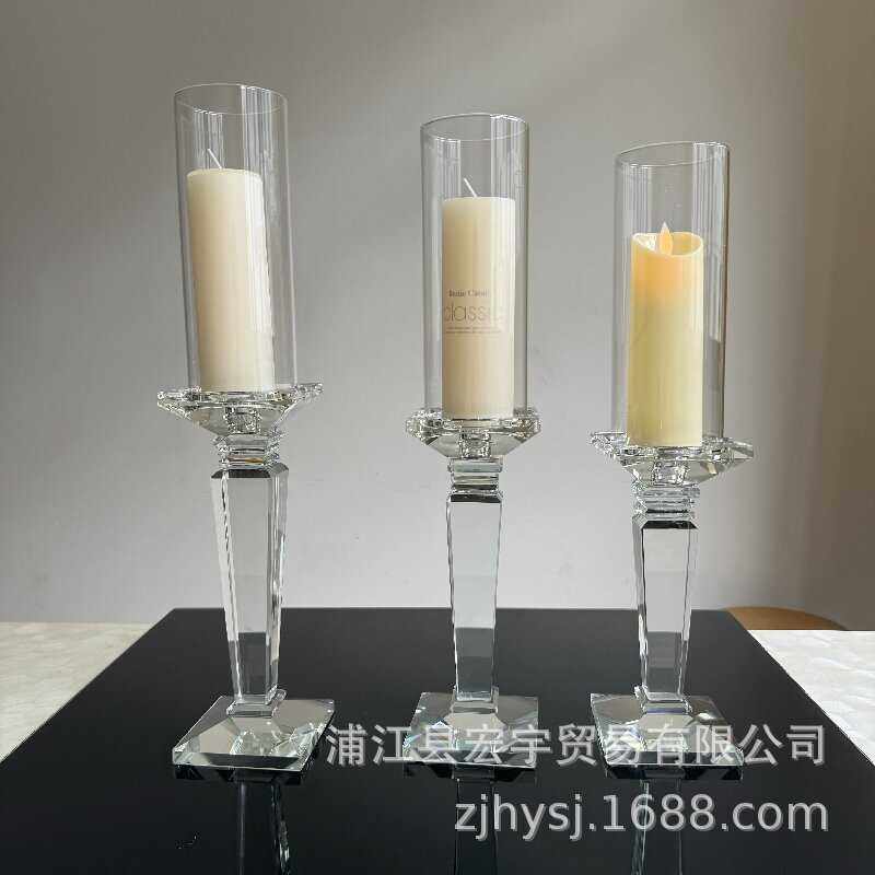 跨境单头水晶烛台酒店KTV布置场景生日烛光晚餐蜡烛器皿烛台现货