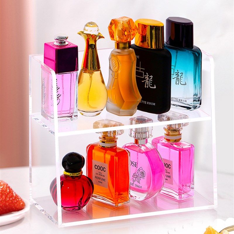 化妆品收纳盒亚i克力镜柜分层置物架浴室梳妆台香水桌面整理架多
