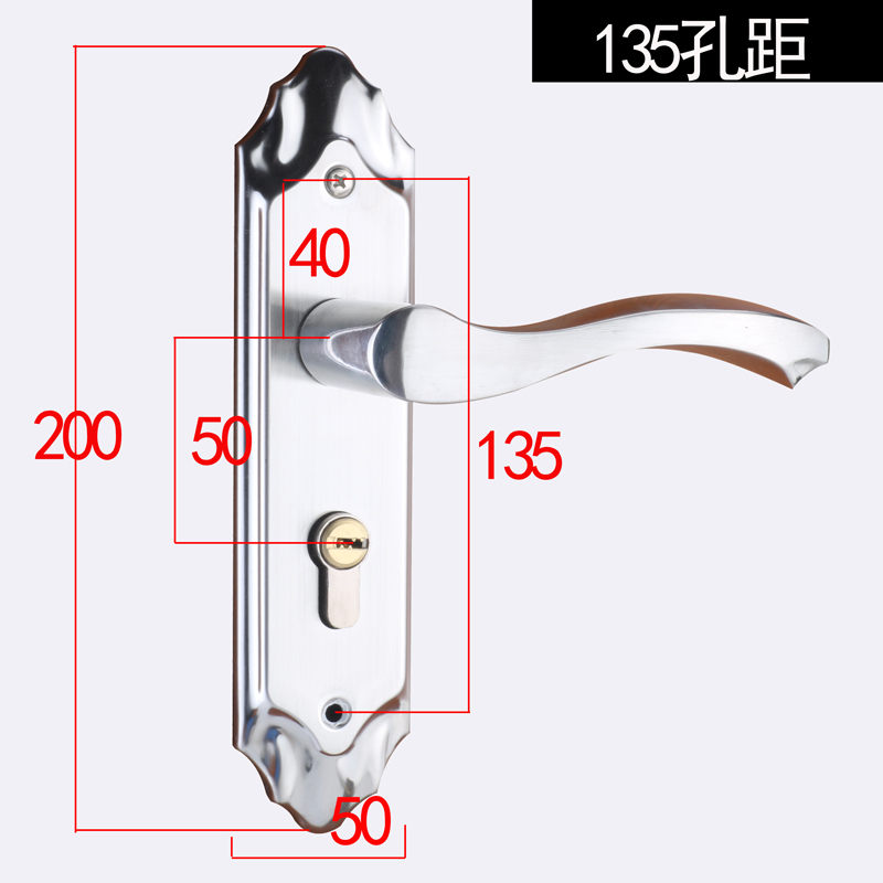 旧门换锁室内卧室房门q锁钢木门锁小50老式门把手门锁不锈钢锁具