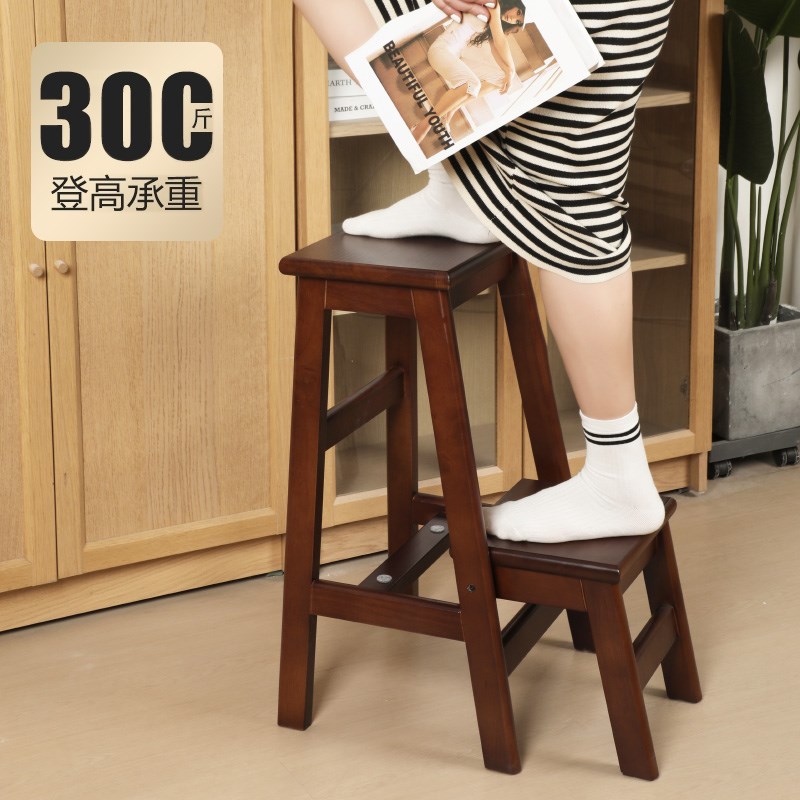 实木梯凳家用梯子折叠梯登高w楼梯人字梯凳子梯椅两用小梯子置物