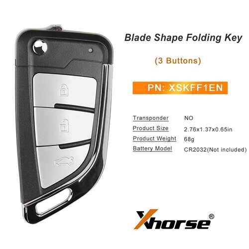 XHORSE XSKFF1EN Blade Shape Folding Key 3键 VVDI智能遥控钥匙