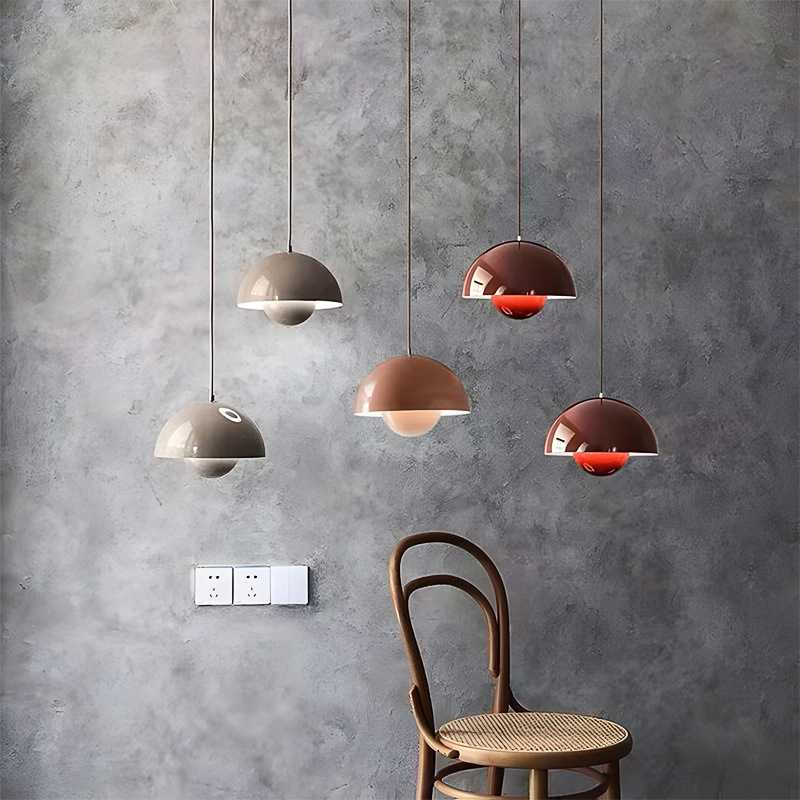 丹麦设计北欧餐厅吧台卧室床头铁艺VP4半圆球形花苞装饰蘑菇吊灯