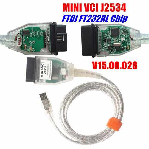 MINI VCI J2534 FTDI FR232RL For TOYOTA 丰田诊断线OBD2便携