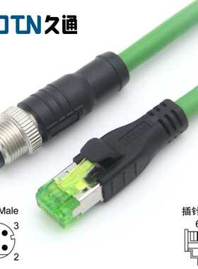 工业相机，M12系列4芯（ABD口）BVSSC-M1280Z00-07-000连接器插头