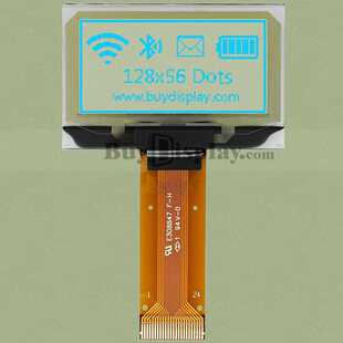 蓝色透明1.5寸OLED显示屏/显示模块//128x64点阵/并串口