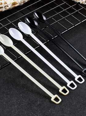 一次性咖啡勺长柄果汁饮料小勺子白色ps塑料咖啡搅拌棒勺2000只