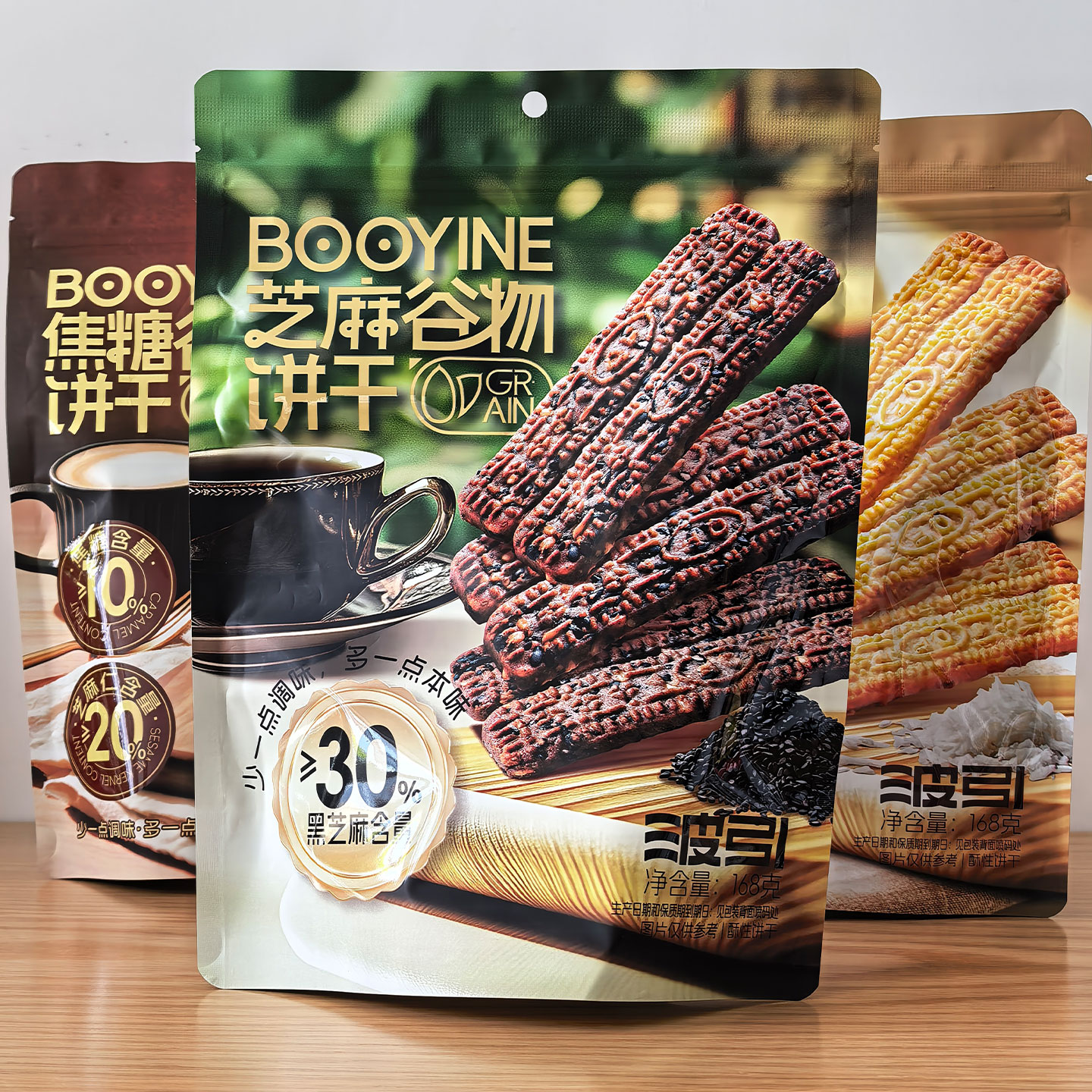 波引高谷物酥性饼干168g解馋图片