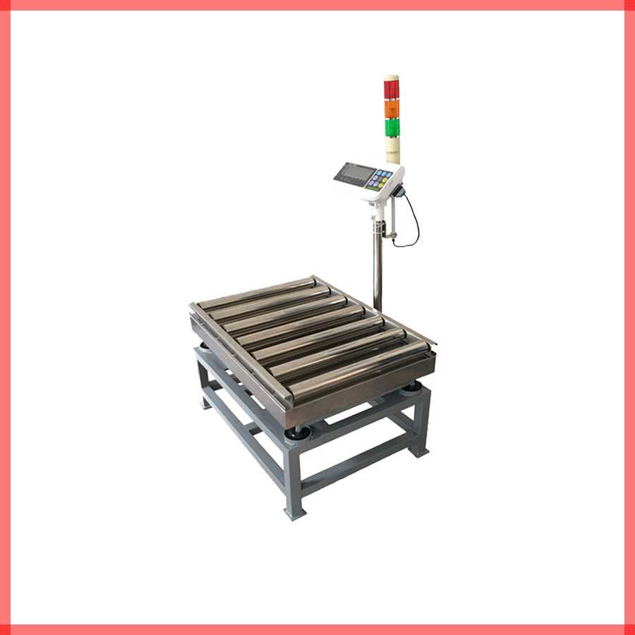 尺寸可配套产线无动力电子滚筒秤 三色灯报警/标签打印电子滚轮秤