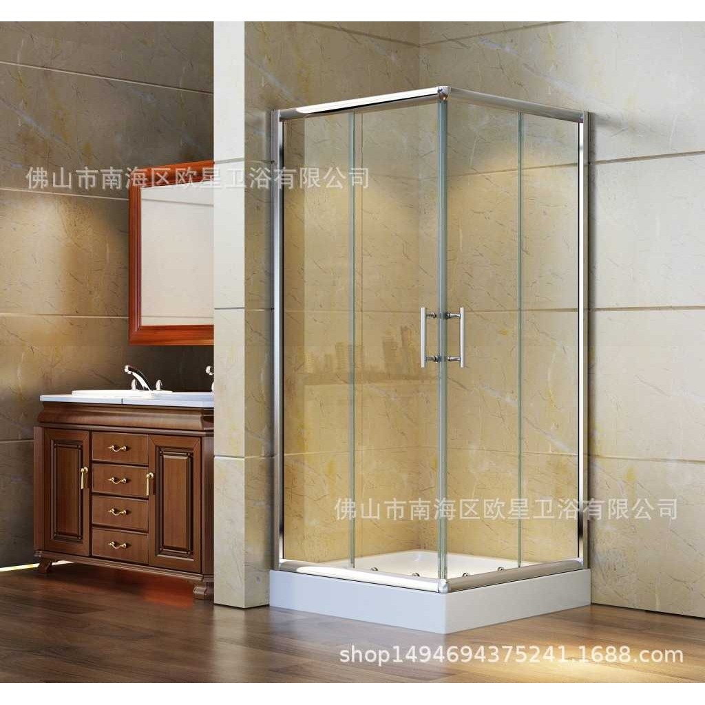 出口新加坡L型铝合金包边平开门热销简约淋浴房Swing door