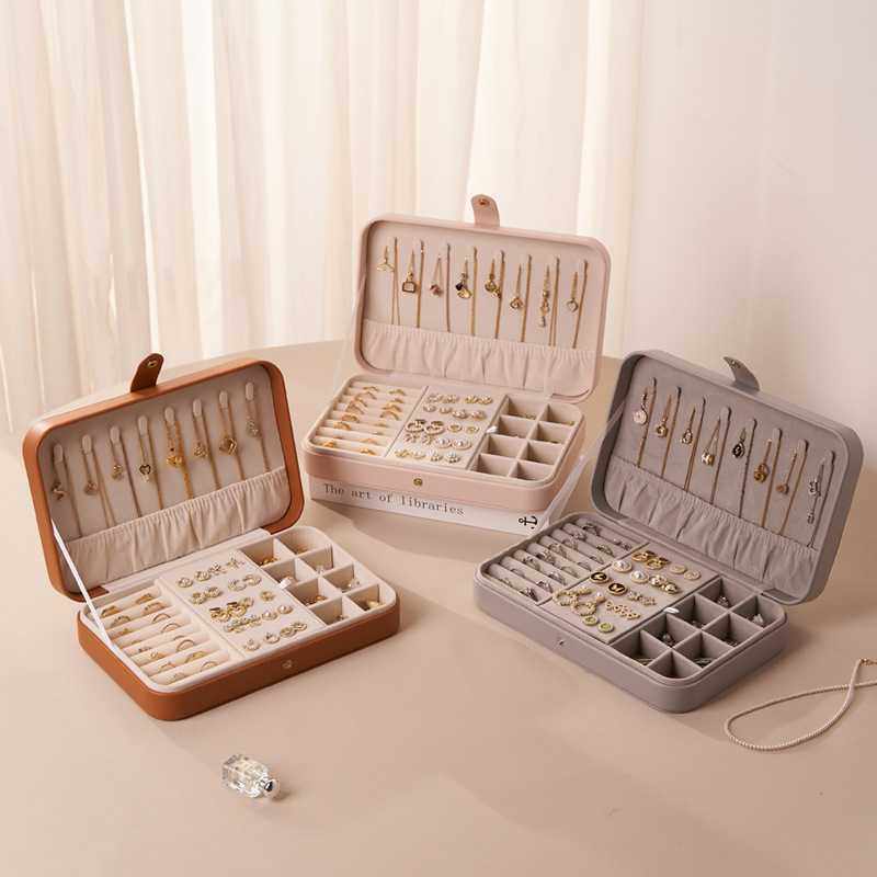 美拉德风首饰收纳盒2025新款简约大容量耳钉耳环多功能饰品收纳盒,电子元器件市场,其它元器件,淘宝优惠券,粉丝福利购,淘宝优惠卷