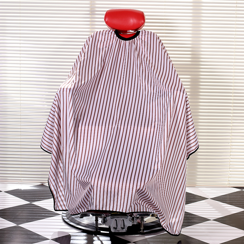 加大发廊专用复古油头条纹美发围布理G发店高档剪发围布不粘发防