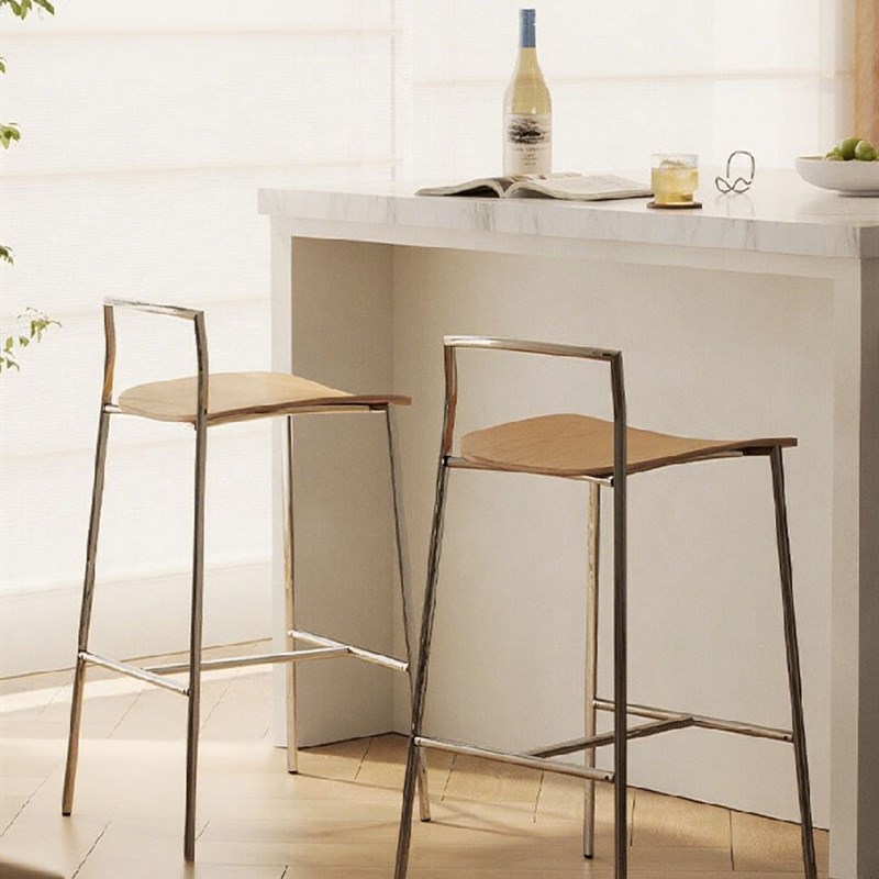 斯堪的纳维亚家庭简单高o凳锻铁酒吧前台咖啡厅连锁店酒吧凳工业