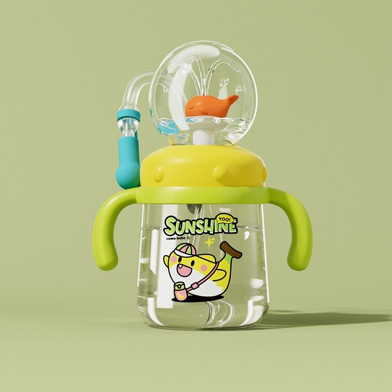 儿童水杯鲸鱼喷水杯宝宝吸管杯一两岁以上幼儿园家用婴儿喝水杯,婴童用品,儿童水杯,淘宝优惠券,粉丝福利购,淘宝优惠卷