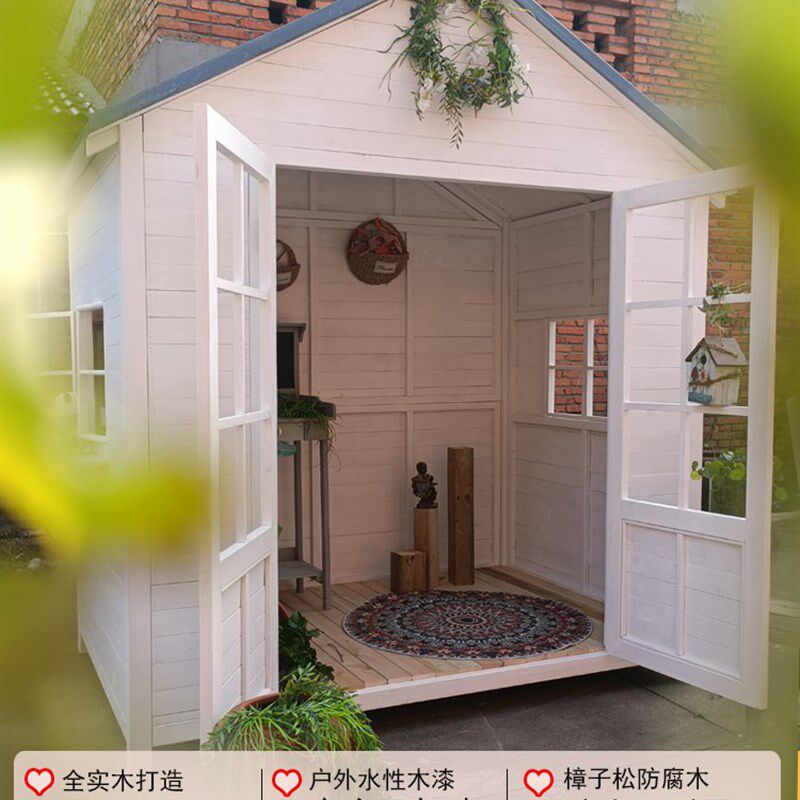 防腐木小木屋凉亭搭建花园民宿户外组装可移动封闭住人木房子庭院