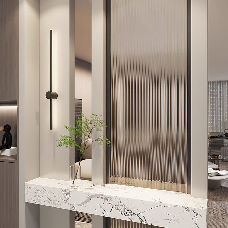 现代艺术玻璃屏风隔断客厅2024新款正对入户门卧室玄关遮挡隔断