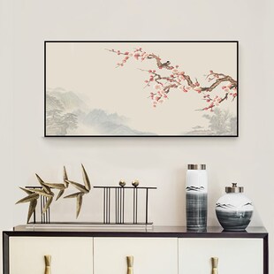 电表箱装饰画新中式花鸟图加大尺寸翻盖弱电箱电闸盒免打孔可定制