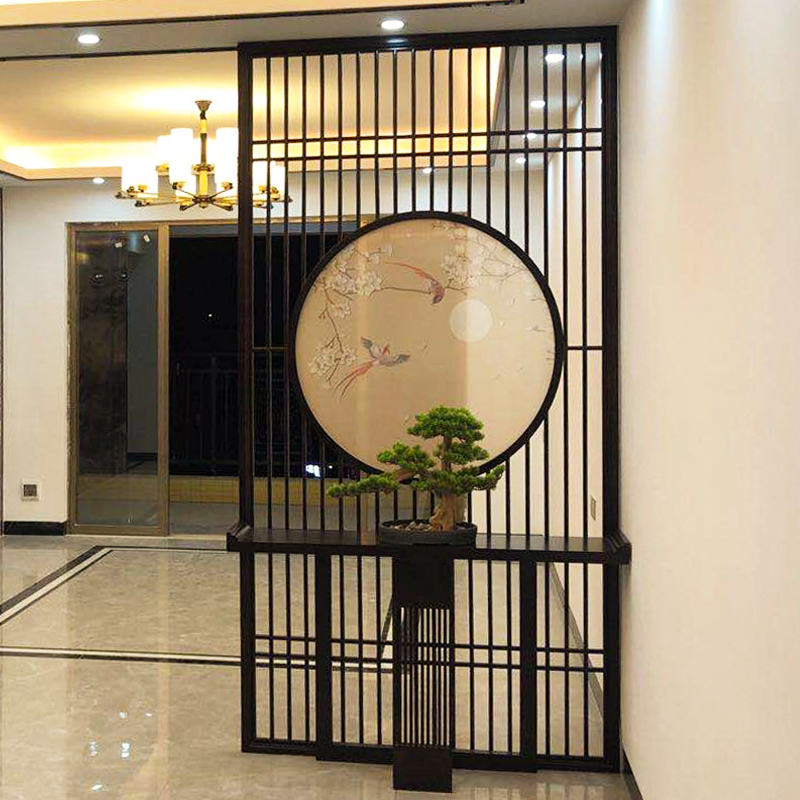 日式屏风卧室遮挡隔断装饰客厅卫生间干湿分离入户实木木格栅玄关