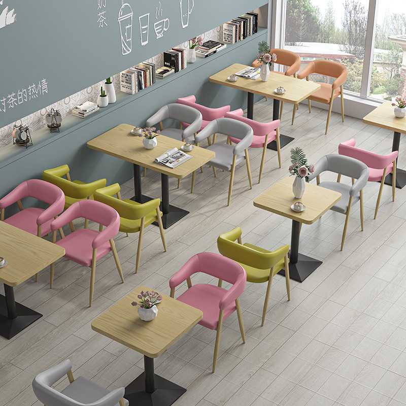 简约靠墙咖啡厅卡座沙发汉堡炸鸡店小吃冷饮甜品奶茶店餐桌椅组合