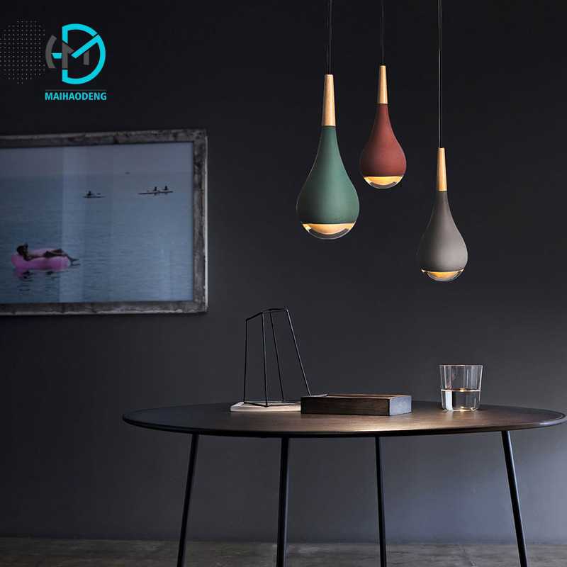北欧风格灯具书房餐厅卧室床头单头商用展厅水滴水泥小吊灯吊线灯