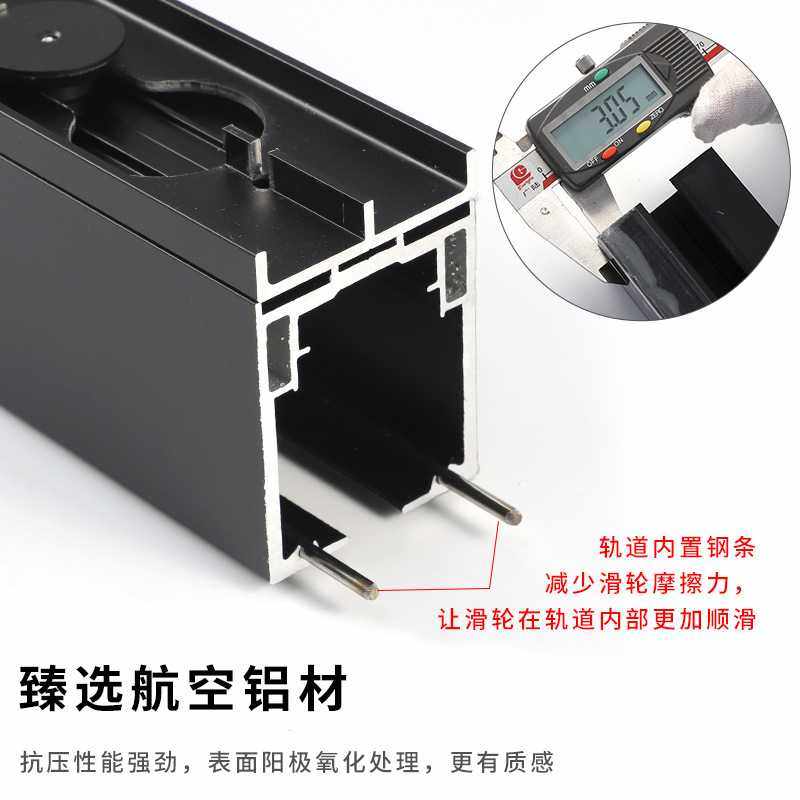 半自动按弹式口袋门轨道 木门吊轮隐藏式推拉门移门配件吊滑吊轨