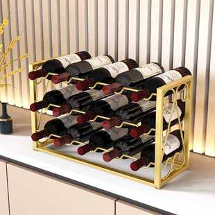 酒庄酒柜葡萄酒架展示架红酒架子轻奢高档纵向吧台家用红酒架摆件