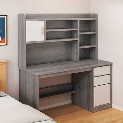 书桌书架一体桌子带书柜简约家用卧室学生学习写字桌子电脑桌台式