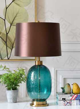 现代卧室床头灯时尚琉璃台灯新中式古典书房客厅装饰台灯T1087