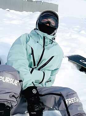 3L防水滑雪服套装零下30°加绒加厚男女情侣款滑雪裤加大加肥外套