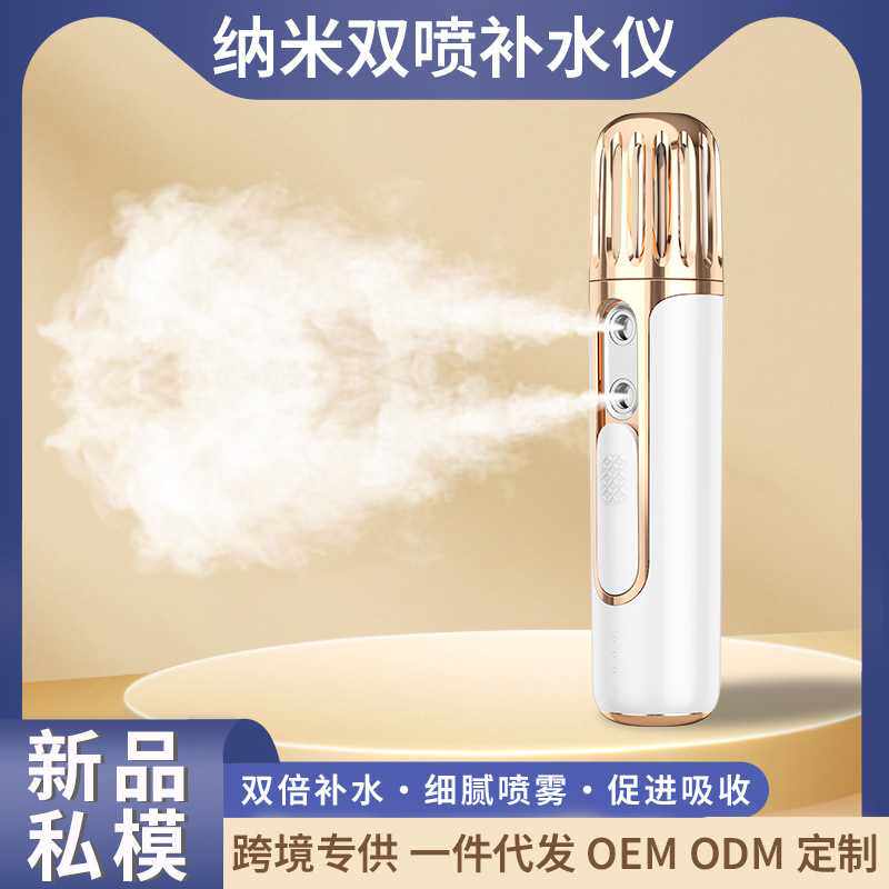 面部双喷润肤仪便携式脸部保湿蒸脸器冷喷机加湿喷雾仪测试补水仪