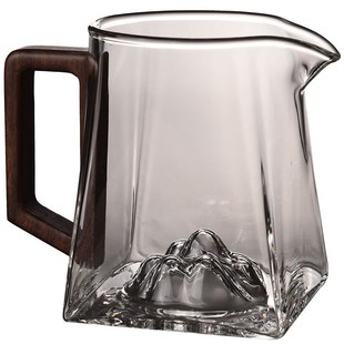 高硼硅透明玻璃可k观山带手柄公道杯家用办公待客功夫茶具分茶器